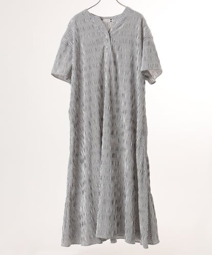 OLEFD18099 eur3 【大きいサイズ】ドロップショルダーストライプワンピース