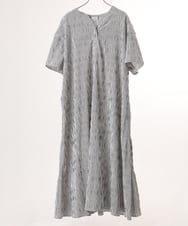 OLEFD18099 eur3(エウルキューブ) 【大きいサイズ】ドロップショルダーストライプワンピース ブラック