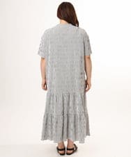 OLEFD18099 eur3(エウルキューブ) 【大きいサイズ】ドロップショルダーストライプワンピース ブラック
