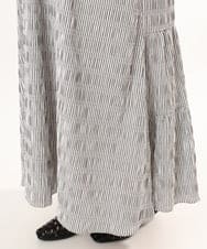 OLEFD18099 eur3(エウルキューブ) 【大きいサイズ】ドロップショルダーストライプワンピース ブラック