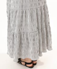 OLEFD18099 eur3(エウルキューブ) 【大きいサイズ】ドロップショルダーストライプワンピース ブラック