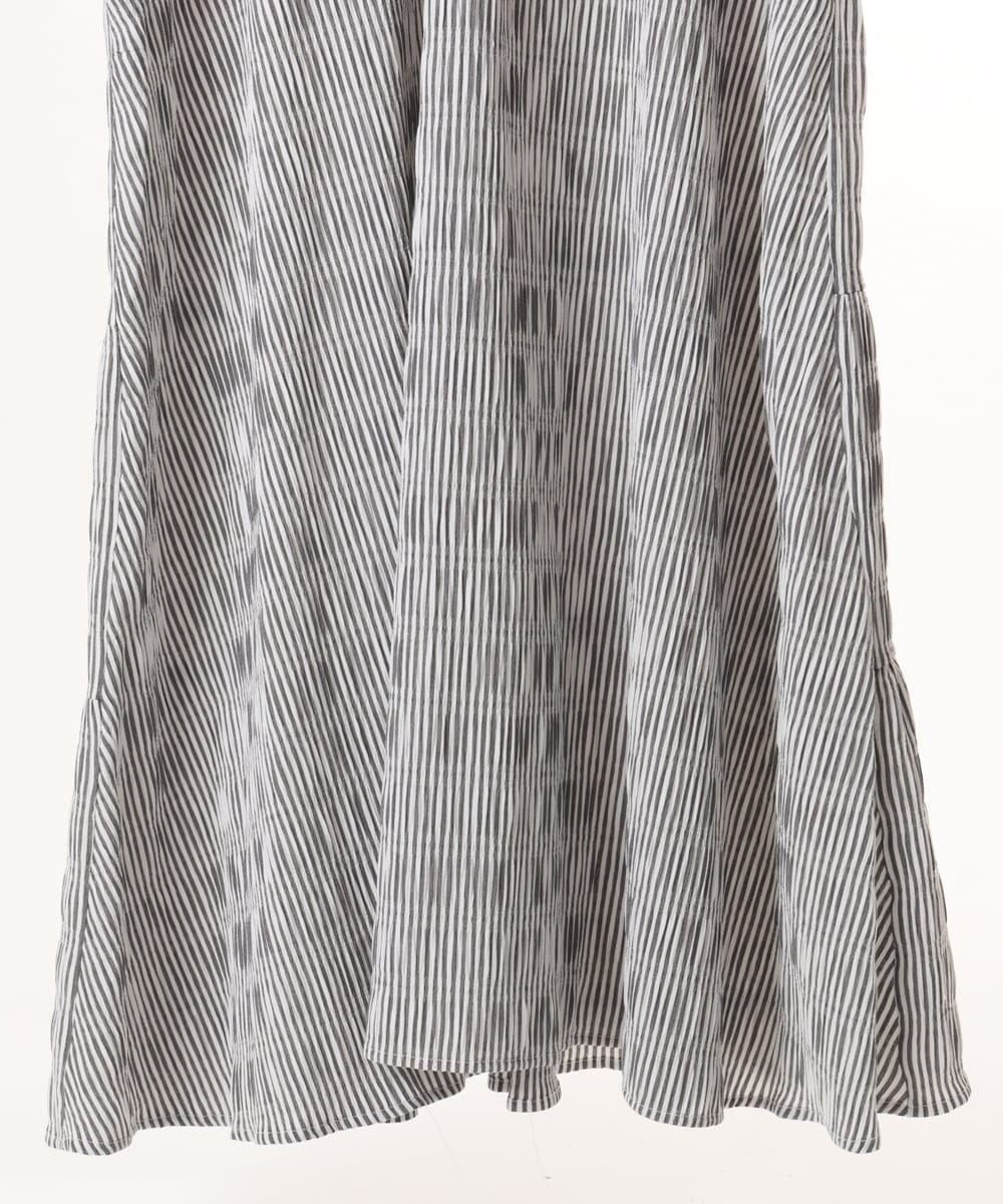 OLEFD18099 eur3(エウルキューブ) 【大きいサイズ】ドロップショルダーストライプワンピース ブラック