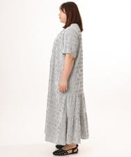 OLEFD18099 eur3(エウルキューブ) 【大きいサイズ】ドロップショルダーストライプワンピース ブラック
