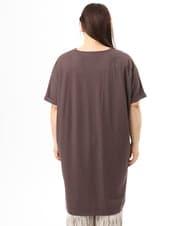 OLEFD19099 eur3(エウルキューブ) 【WEB先行販売】【大きいサイズ/接触冷感】ボクシーシルエットチュニック ブラウン