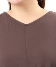 OLEFD19099 eur3(エウルキューブ) 【WEB先行販売】【大きいサイズ/接触冷感】ボクシーシルエットチュニック ブラウン