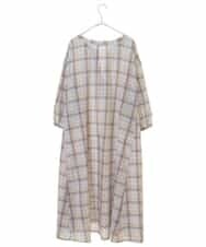 OLEFM35090 eur3(エウルキューブ) 【大きいサイズ】チェック柄マキシワンピース ラベンダー
