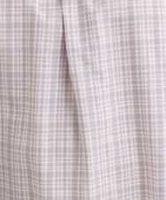 OLEFP10080 eur3(エウルキューブ) 【大きいサイズ】チェック柄シャーリングチュニック ラベンダー(60)
