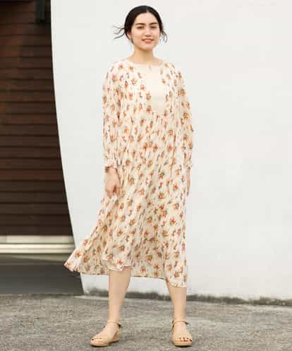 OLEFP24120 eur3 【大きいサイズ/11号サイズあり】フラワープリントAラインワンピース