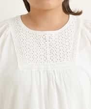 OLEFP26080 eur3(エウルキューブ) 【大きいサイズ】ナチュラルレースコットンチュニック アイボリー(80)