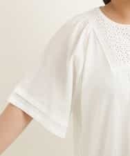 OLEFP26080 eur3(エウルキューブ) 【大きいサイズ】ナチュラルレースコットンチュニック アイボリー(80)