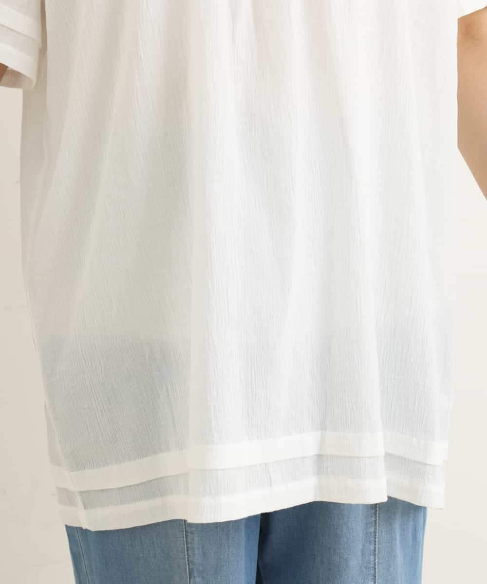 OLEFP26080 eur3(エウルキューブ) 【大きいサイズ】ナチュラルレースコットンチュニック アイボリー(80)