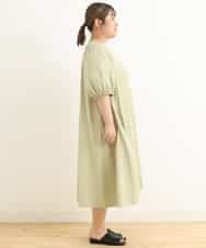 OLEFP28080 eur3(エウルキューブ) 【大きいサイズ】ランタンスリーブカットソーワンピース ライトグリーン(30)