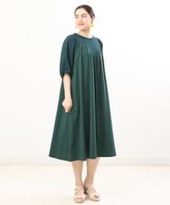 OLEFS10090 eur3(エウルキューブ) 【大きいサイズ】ボリュームスリーブコンビドレス グリーン(35)