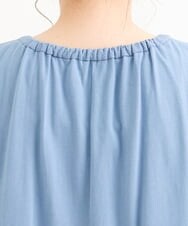 OLEFS10090 eur3(エウルキューブ) 【雑誌掲載】【大きいサイズ】涼しい！異素材切り替えサマーワンピース ブルー(55)
