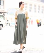 OLEFS18120 eur3(エウルキューブ) 【大きいサイズ】キャミワンピース カーキ(36)