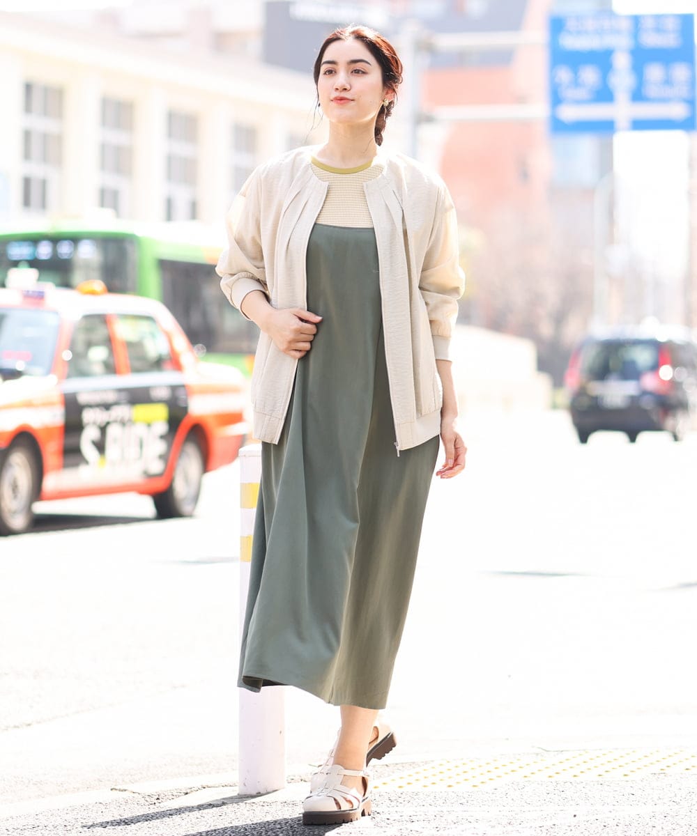 OLEFS18120 eur3(エウルキューブ) 【大きいサイズ】キャミワンピース カーキ(36)