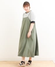 OLEFS18120 eur3(エウルキューブ) 【大きいサイズ】キャミワンピース カーキ(36)