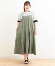 OLEFS18120 eur3(エウルキューブ) 【大きいサイズ】キャミワンピース カーキ(36)