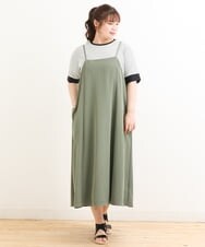 OLEFS18120 eur3(エウルキューブ) 【大きいサイズ】キャミワンピース カーキ(36)