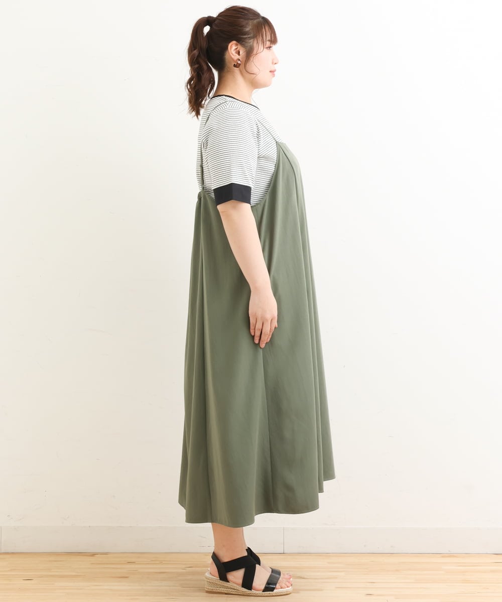 OLEFS18120 eur3(エウルキューブ) 【大きいサイズ】キャミワンピース カーキ(36)