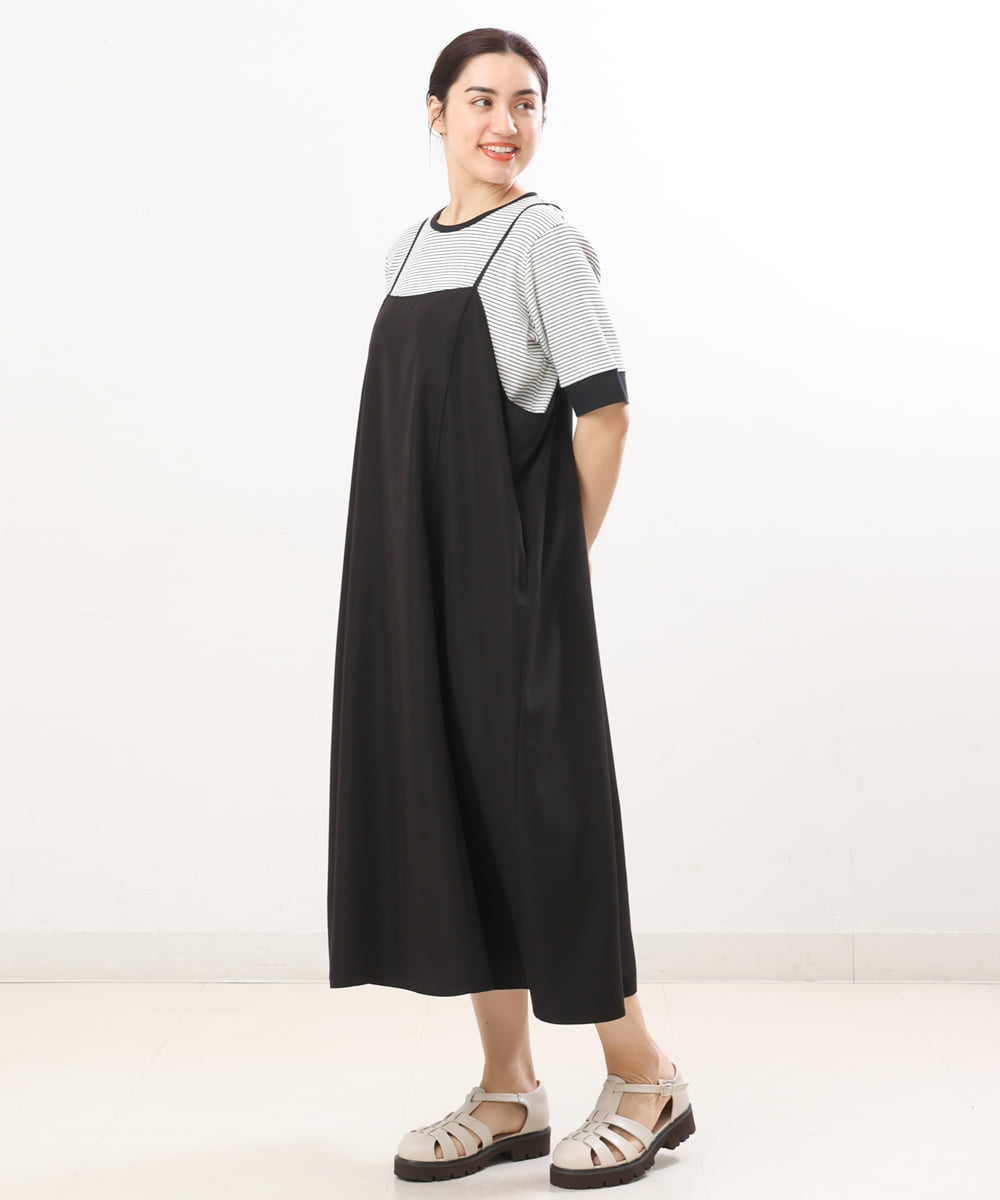 OLEFS18120 eur3(エウルキューブ) 【大きいサイズ】キャミワンピース ブラック(94)
