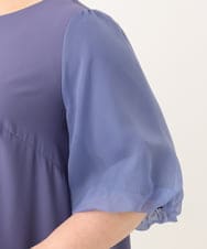 OLEGA24159 eur3(エウルキューブ) 【WEB先行販売】【大きいサイズ/11号サイズあり】シアースリーブワンピース ブルー(55)
