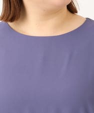 OLEGA24159 eur3(エウルキューブ) 【WEB先行販売】【大きいサイズ/11号サイズあり】シアースリーブワンピース ブルー(55)