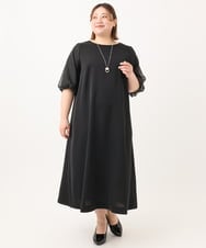 OLEGA24159 eur3(エウルキューブ) 【WEB先行販売】【大きいサイズ/11号サイズあり】シアースリーブワンピース ブラック(94)