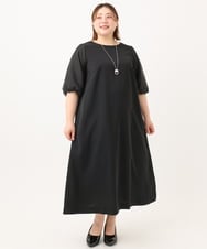 OLEGA24159 eur3(エウルキューブ) 【WEB先行販売】【大きいサイズ/11号サイズあり】シアースリーブワンピース ブラック(94)