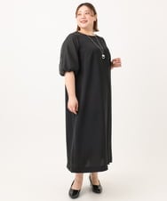OLEGA24159 eur3(エウルキューブ) 【WEB先行販売】【大きいサイズ/11号サイズあり】シアースリーブワンピース ブラック(94)