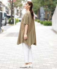 OLEGA25099 eur3(エウルキューブ) 【WEB先行販売】【大きいサイズ】ぽこぽこイレヘムチュニック カーキ(36)