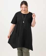 OLEGA25099 eur3(エウルキューブ) 【WEB先行販売】【大きいサイズ】ぽこぽこイレヘムチュニック ブラック(94)