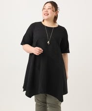OLEGA25099 eur3(エウルキューブ) 【WEB先行販売】【大きいサイズ】ぽこぽこイレヘムチュニック ブラック(94)