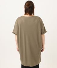 OLEGA29099 eur3(エウルキューブ) 【大きいサイズ/接触冷感】カノコボクシーシルエットチュニック カーキ(36)
