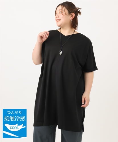 OLEGA29099 eur3 【大きいサイズ/接触冷感】カノコボクシーシルエットチュニック