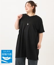 OLEGA29099 eur3(エウルキューブ) 【大きいサイズ/接触冷感】カノコボクシーシルエットチュニック ブラック(94)