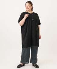 OLEGA29099 eur3(エウルキューブ) 【大きいサイズ/接触冷感】カノコボクシーシルエットチュニック ブラック(94)