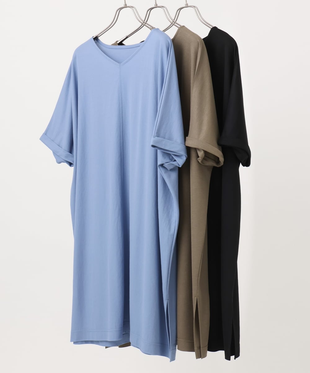 OLEGA29099 eur3(エウルキューブ) 【大きいサイズ/接触冷感】カノコボクシーシルエットチュニック ブラック(94)