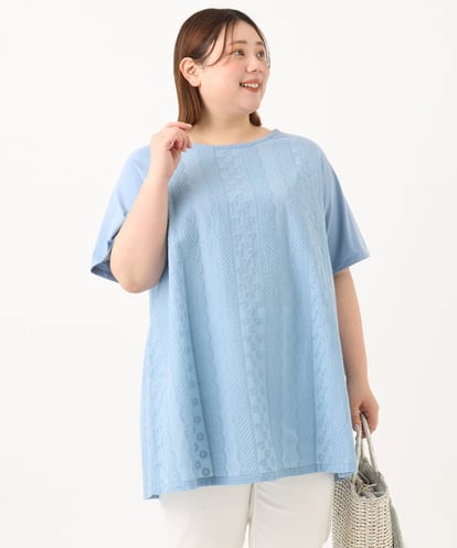 OLEGA40099 eur3 【WEB先行販売】【大きいサイズ/soso×eur3】レースラグランチュニック