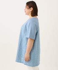 OLEGA40099 eur3(エウルキューブ) 【WEB先行販売】【大きいサイズ/soso×eur3】レースラグランチュニック ライトブルー(50)