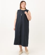 OLEGA41129 eur3(エウルキューブ) 【WEB先行販売】【大きいサイズ/soso×eur3】2wayノースリーブワンピース ネイビー(57)