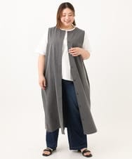 OLEGA41129 eur3(エウルキューブ) 【WEB先行販売】【大きいサイズ/soso×eur3】2wayノースリーブワンピース グレー(92)