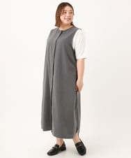 OLEGA41129 eur3(エウルキューブ) 【WEB先行販売】【大きいサイズ/soso×eur3】2wayノースリーブワンピース グレー(92)