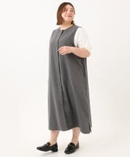 OLEGA41129 eur3(エウルキューブ) 【WEB先行販売】【大きいサイズ/soso×eur3】2wayノースリーブワンピース グレー(92)
