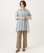 OLEGD04089 eur3(エウルキューブ) 【WEB先行販売】【大きいサイズ】コットンシアーチュニック ブルー