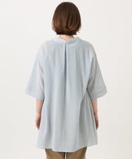 OLEGD04089 eur3(エウルキューブ) 【WEB先行販売】【大きいサイズ】コットンシアーチュニック ブルー