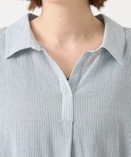 OLEGD04089 eur3(エウルキューブ) 【WEB先行販売】【大きいサイズ】コットンシアーチュニック ブルー