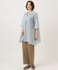 OLEGD04089 eur3(エウルキューブ) 【WEB先行販売】【大きいサイズ】コットンシアーチュニック ブルー