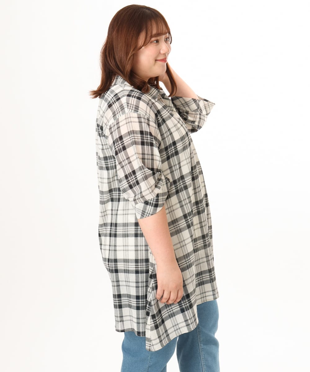 OLEGD04089 eur3(エウルキューブ) 【WEB先行販売】【大きいサイズ】コットンシアーチュニック アイボリー