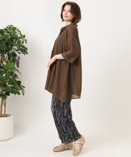 OLEGD04089 eur3(エウルキューブ) 【WEB先行販売】【大きいサイズ】コットンシアーチュニック ブラウン